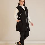 Трикотажен елек с качулка A-линия