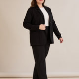 Спортно-елегантно сако с ревер и закопчаване - черен
