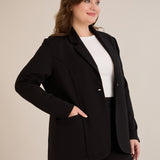 Спортно-елегантно сако с ревер и закопчаване - черен