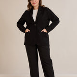 Спортно-елегантно сако с ревер и закопчаване - черен