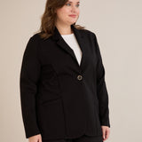 Спортно-елегантно сако с ревер и закопчаване - черен