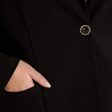 Спортно-елегантно сако с ревер и закопчаване - черен