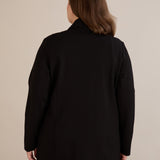 Спортно-елегантно сако с ревер и закопчаване - черен