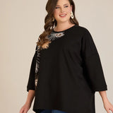 Блуза с нежна апликация Пера