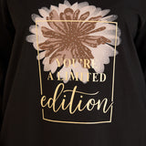 Памучна туника с щампа You're a limited edition