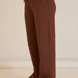 Спортен широк панталон с цепки - кафе