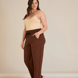 Спортен широк панталон с цепки - кафе