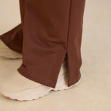 Спортен широк панталон с цепки - кафе