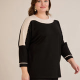 Ежедневна блуза с перли на ръкавите