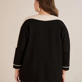 Ежедневна блуза с перли на ръкавите