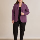 Спортно-елегантно сако с ревер и закопчаване - лила