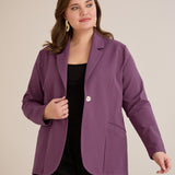 Спортно-елегантно сако с ревер и закопчаване - лила
