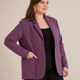 Спортно-елегантно сако с ревер и закопчаване - лила