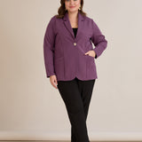 Спортно-елегантно сако с ревер и закопчаване - лила