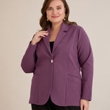 Спортно-елегантно сако с ревер и закопчаване - лила