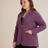 Спортно-елегантно сако с ревер и закопчаване - лила