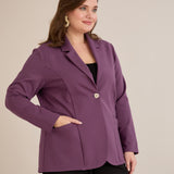 Спортно-елегантно сако с ревер и закопчаване - лила