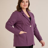 Спортно-елегантно сако с ревер и закопчаване - лила