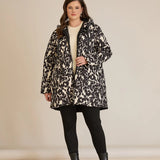 Стилно яке с качулка и абстрактен принт