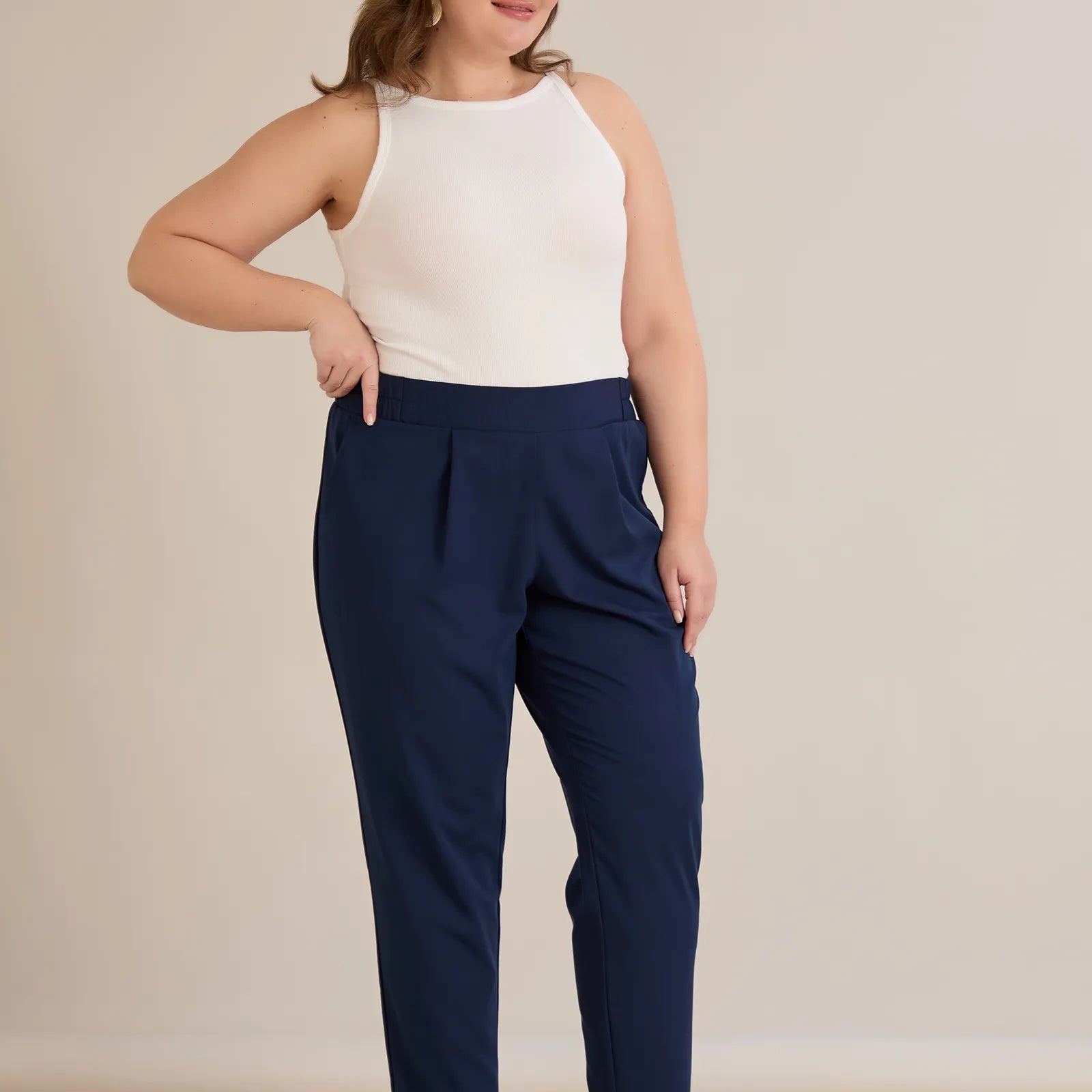 летен панталон памук големи размери