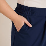 Летен еластичен панталон с памук - син