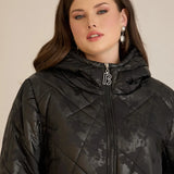 Макси удължено ватирано яке А-линия - черен