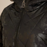 Макси удължено ватирано яке А-линия - черен