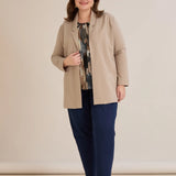 Спортно-елегантен блейзер без закопчаване - визон