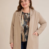 Спортно-елегантен блейзер без закопчаване - визон