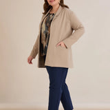 Спортно-елегантен блейзер без закопчаване - визон