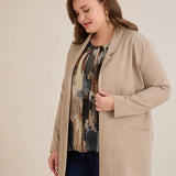 Спортно-елегантен блейзер без закопчаване - визон