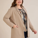 Спортно-елегантен блейзер без закопчаване - визон