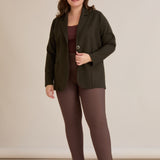 Спортно-елегантно сако с ревер и закопчаване - тъмнозелен