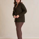 Спортно-елегантно сако с ревер и закопчаване - тъмнозелен