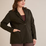 Спортно-елегантно сако с ревер и закопчаване - тъмнозелен