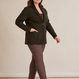 Спортно-елегантно сако с ревер и закопчаване - тъмнозелен