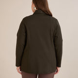 Спортно-елегантно сако с ревер и закопчаване - тъмнозелен