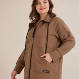 Горнище с цип и джобове - визон