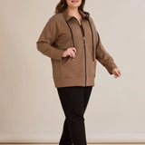 Горнище с цип и джобове - визон