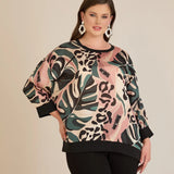 Есенна елегантна блуза - многоцветен