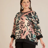 Есенна елегантна блуза - многоцветен