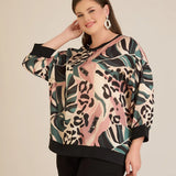 Есенна елегантна блуза - многоцветен