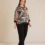 Есенна елегантна блуза - многоцветен