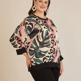 Есенна елегантна блуза - многоцветен