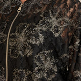 Елегантно яке със сребристи флорални мотиви