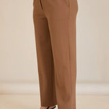 Панталон с ластична талия и права кройка - мока