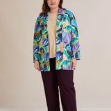 Спортно-елегантен блейзер без закопчаване - многоцветен