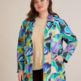 Спортно-елегантен блейзер без закопчаване - многоцветен