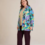 Спортно-елегантен блейзер без закопчаване - многоцветен