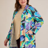 Спортно-елегантен блейзер без закопчаване - многоцветен